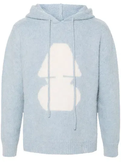 Autry Knit Hoodie In Wool Blue