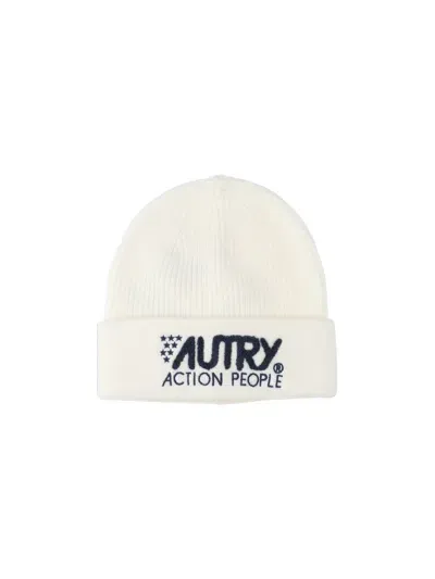 Autry Logo Beanie In White