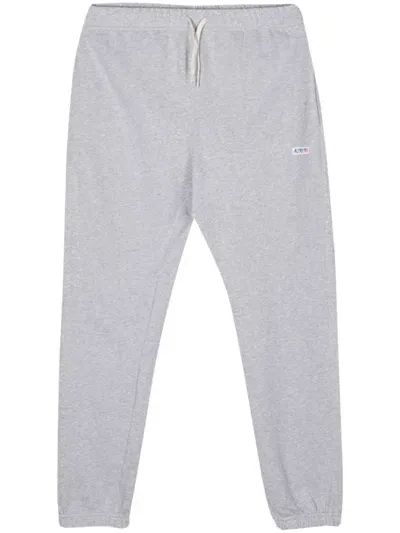 Autry Logo-patch Jersey Trousers In Grey