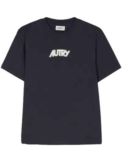 Autry Logo-print Cotton T-shirt In Blue