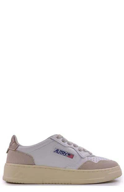 Autry Logo Detailed Low-top Sneakers In Beige