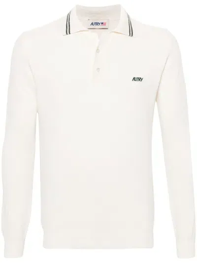 Autry Poloshirt Mit Logo-stickerei In Nude