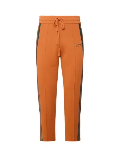 Autry Logo Patch Drawstring Joggers In Orange