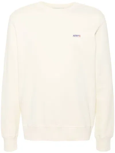 Autry Logo-patch Jersey Sweatshirt In Neutrals