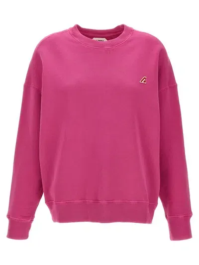 Autry Logo Sweatshirt Fuchsia In Multicolour