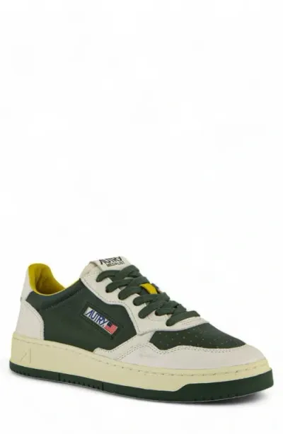 Autry Medalist Low Sneaker In Mix/suede/mint