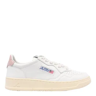 Autry Medalist Low Sneakers In Bianco Rosa