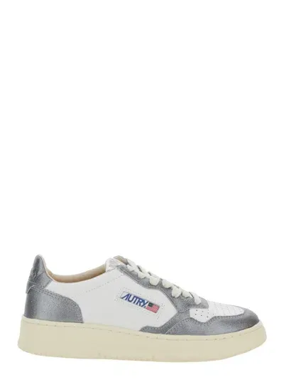 Autry Medalist Leather Sneakers In Grey