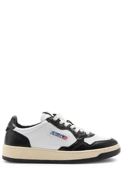 Autry Medalist Panelled Leather Sneakers In White And Black