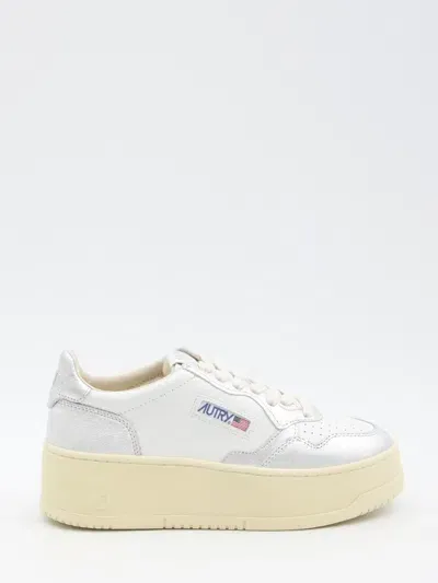 Autry Medalist Platform Low Sneakers In White