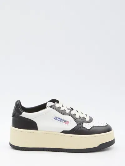 Autry Medalist Platform Low Sneakers In White