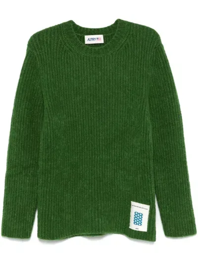 Autry Ribbed-knit Sweater In Green