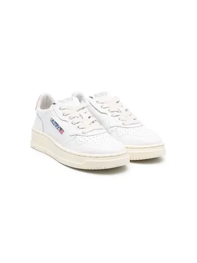 Autry Kids' Sneakers In Pelle In White