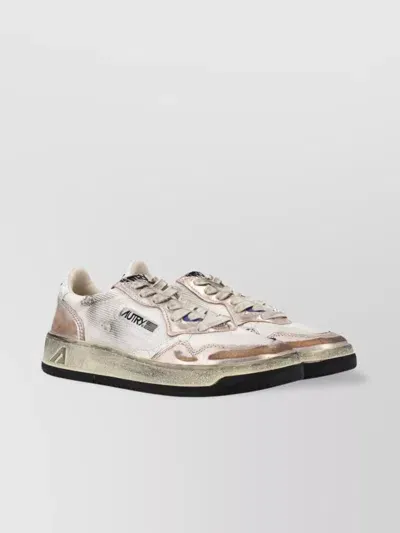 Autry Sneakers Low-top Distressed Laminated Heel In Neutrals