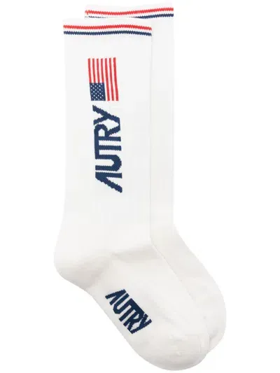 Autry Socks Main Unisex  Flag White