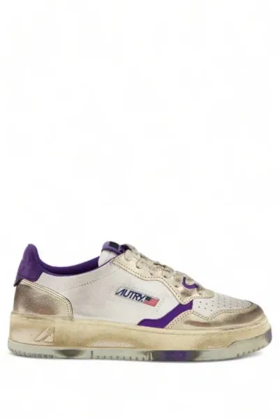 Autry Sup Vint Low Sneakers In Bianco