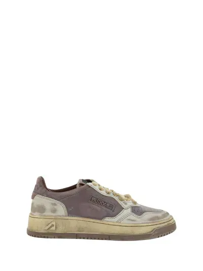 Autry Sup Vint Low Sneakers In Leat/mud Patridge