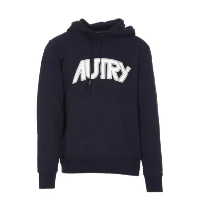 Autry Logo Hooded Sweatshirt In Blue