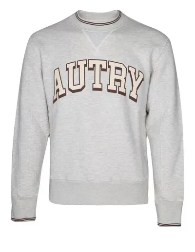 Autry Sweatshirt In Fleece Cotton With Logo In Grey