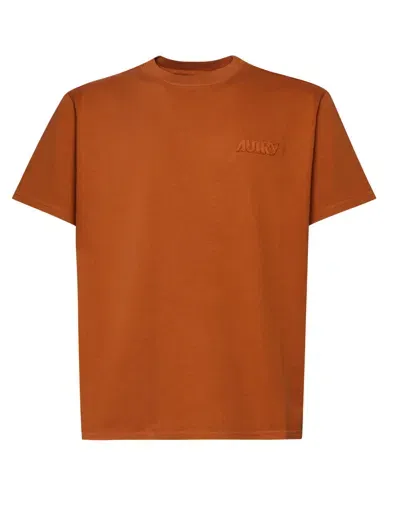 Autry T-shirt In Heavy Cotton In Rust