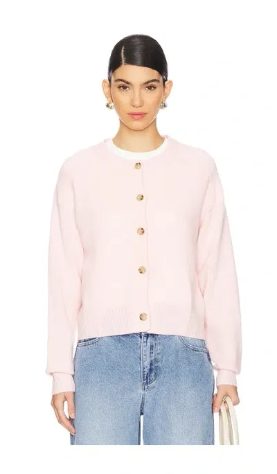 Autumn Cashmere Saddle Shoulder Cardigan In Rosebud