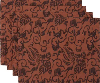 Autumn Sonata Four-pack Orange Marianne Placemats In Red