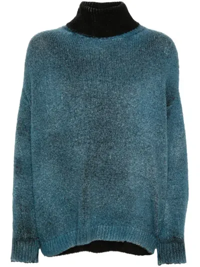 Avant Toi Contrasting-neck Sweater In Green