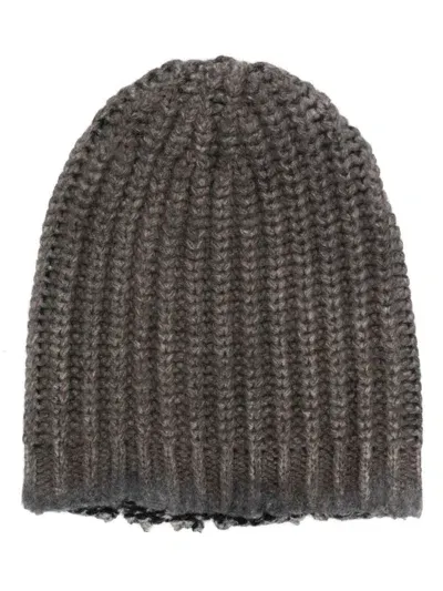 Avant Toi Corn Cob Stitch Hat With Destroyed Effect Accessories In Brown