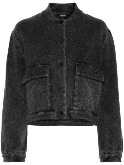 Avant Toi Cropped Bomber Jacket In Black