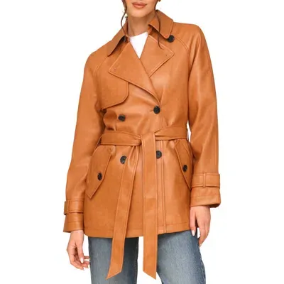 Avec Les Filles Relaxed Midlength Walking Coat In Butterscotch