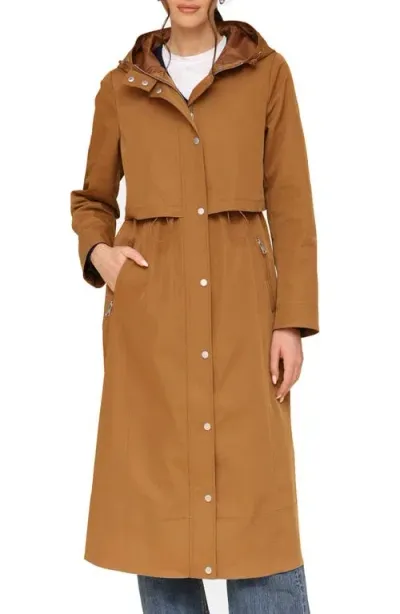 Avec Les Filles Water Resistant Twill Hooded Coat In Coco