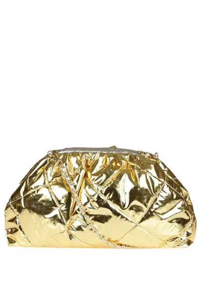 Avenue 67 Puffy Winter Maxi Clutch In Gold