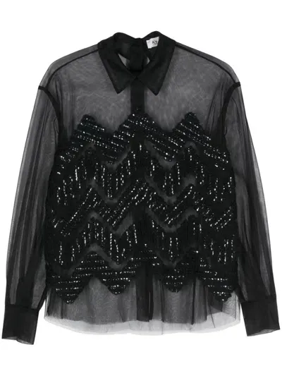 Aviu Sequin-embellished Shirt In Black