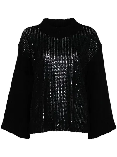 Aviu Sequins Turtleneck In Black