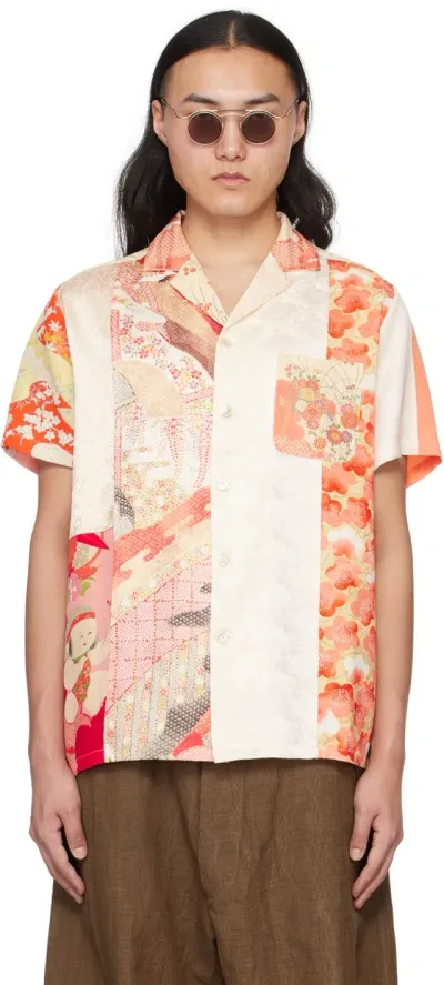 Aviva Jifei Xue White & Red Patchwork Shirt In Co-kpss-rw