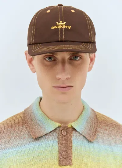 Awake Ny Crown Logo Baseball Cap In Brown