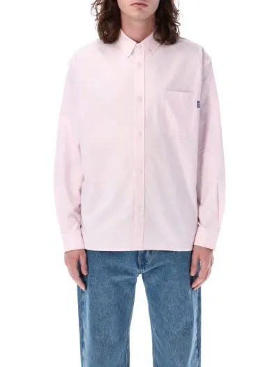 Awake Ny Logo-embroidered Piqué Shirt In Pink