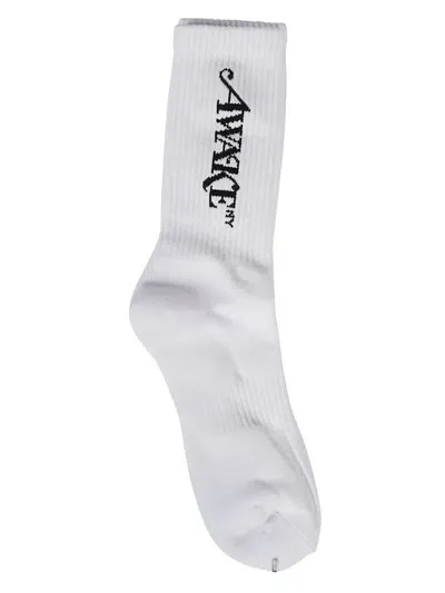 Awake Ny Logo Socks In White