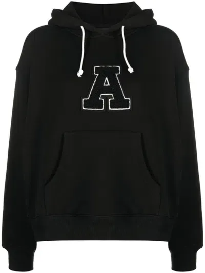 Axel Arigato College A Appliquéd Hoodie In Schwarz