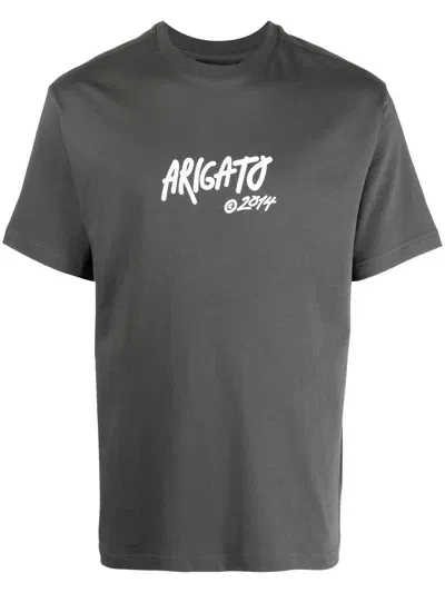 Axel Arigato Tag Logo-print T-shirt In Grey