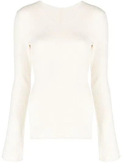 Axel Arigato Open-back Ribbed Knit Jumper In Neutrals