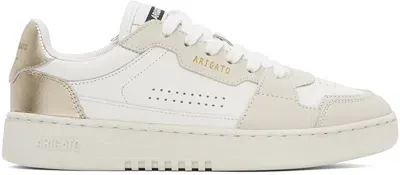 Axel Arigato White & Gold Dice Lo Sneakers In White Gold