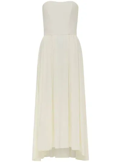 Azeeza Ezra Silk Midi Dress In Cream