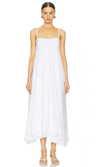 Azeeza Rachel Midi Dress In White Poplin