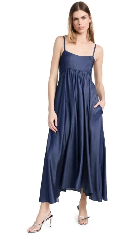 Azeeza Rachel Midi Dress Dark Denim