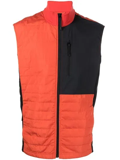 Aztech Mountain Colour-block Fleece Vest In Orange