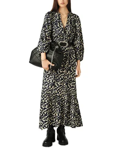 Ba&sh Agatha Midaxi-length Dress In Ink