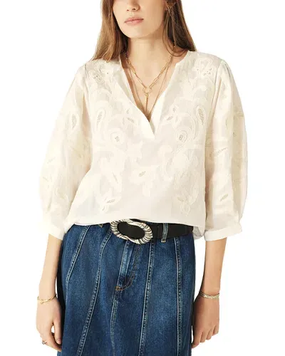 Ba&sh Ba & Sh Gabby Floral Balloon Sleeve Top In Off White