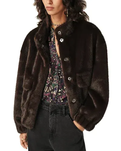 Ba&sh Ba & Sh Paros Faux Fur Coat In Chocolate