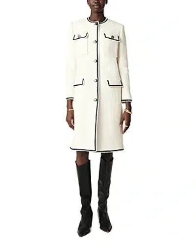 Ba&sh Ba & Sh Romeo Contrast Trim Tweed Coat In White